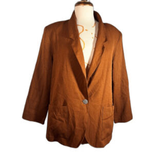 Requirements Blazer Size 14 Vintage 90's Chocolate Brown Light Jacket